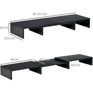 Vinsetto Dual Monitor Stand Riser - Black by Vinsetto