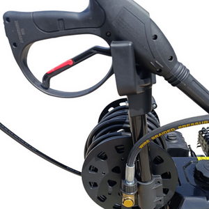 Petrol Pressure Washer 20M Hose 3950PSI 275Bar 5 Nozzles - Black by Bison