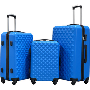 3pc ABS 4 Wheel Diamond Luggage Set by Groundlevel