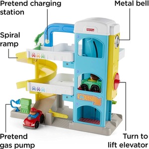Little People Helpful Neighbors Garage with 2 Wheelies Vehicles - Multi by Fisher Price