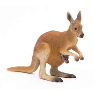 PAPO Wild Animal Kingdom Kangaroo with Joey Toy Figure - Brown by PAPO