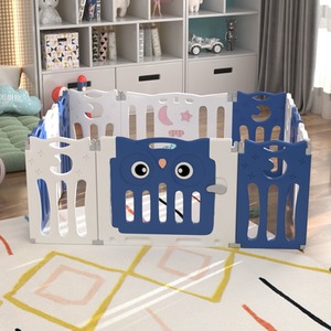 Foldable Baby Playpen Toddler Activity Center - Blue / 143cm / 106cm by Livingandhome