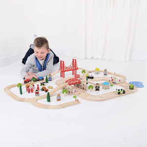Road Rail Train Set - Multi-coloured by Bigjigs Rail