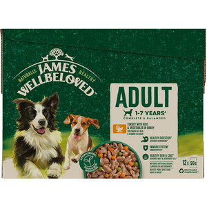 James Wellbeloved Adult Wet Dog Food in Gravy - Turkey with Rice by James Wellbeloved