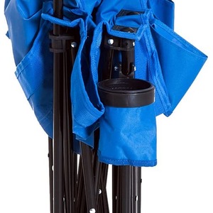 Outsunny Folding Bench Multi Deck Chair With Cup Holder - Blue by Outsunny