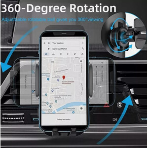360 Degree Rotating Universal Car Phone Holder - Black and Grey