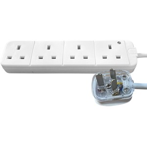 4 Way Travel Adaptor Extension Lead UK to Australia New Zealand - White by ShaniTech