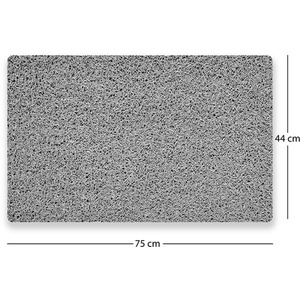 PVC Loofah Rectangular Shower and Bath Mat - Grey / 75cm x 44cm by Nicoman