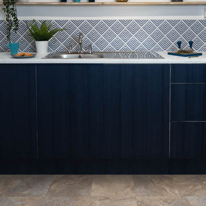 dc fix Quadro Navy Blue Self Adhesive Vinyl Wrap for Kitchen Doors and Worktops - Navy / 67.5cm x 1.5m by d-c-fix