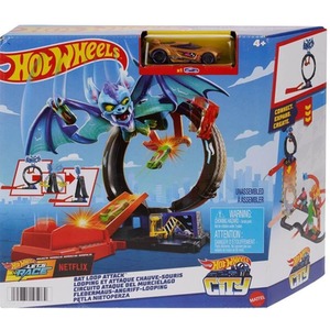 Hot Wheels City Toy Car Track Set Bat Loop Attack - Multicolour by Hot Wheels