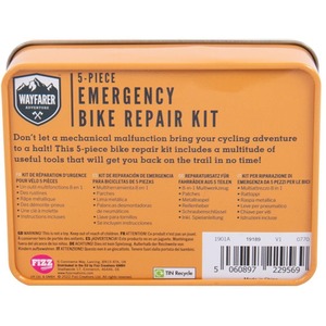 Wayfarer 5 Piece Emergency Bike Repair Kit with Tin Box - Silver by Wayfarer
