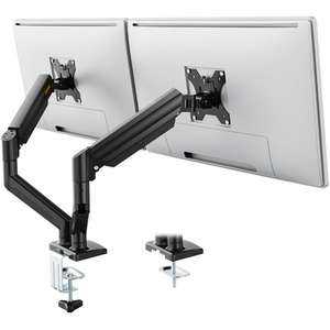 Height Adjustable Dual Gas Powered Monitor Stand with Tilt and Swivel - Black by VonHaus