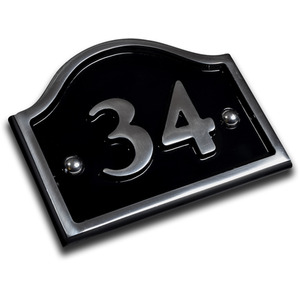 Aluminium Bridge House Number 34 - Black by The House Nameplate Company
