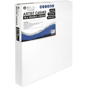 Pack of Three Art Studio Premium Artists Canvases - 40.6x40.6cm by Art Studio