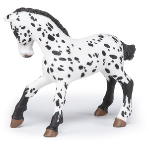 PAPO Horse and Ponies Black Appaloosa Foal Toy Figure - White by PAPO