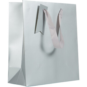 Pack of 3 Silver Glimmer Medium Gift Bags - Silver