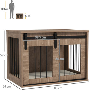 PawHut Dog Crate Furniture with Removable Cushion by PawHut