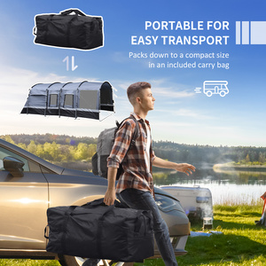 Outsunny 8-Person Camping Tent Tunnel Design with 4 Large Windows by Outsunny