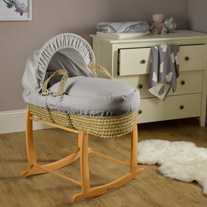 Cotton Dream Palm Moses Basket - Grey by Clair de Lune