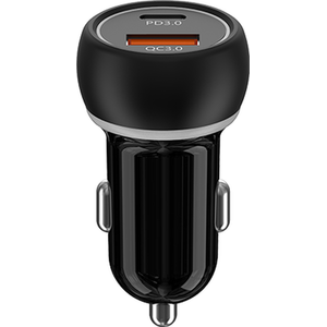 Light Up Duel Car Charger - Black