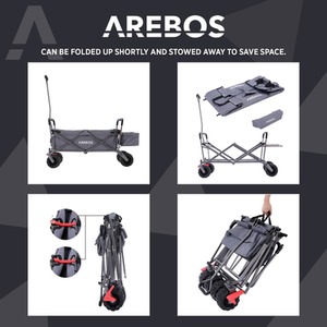 Handcart Foldable with Roof - Folding - Tool Trolley - Grey by AREBOS