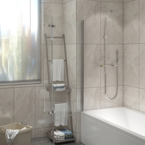 Square Bath Shower Screen Bifold Panel Pivot Screen - Chrome