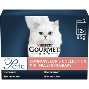 Pack of 12 Gourmet Perle Connoisseur's Collection Pouches by Purina Gourmet