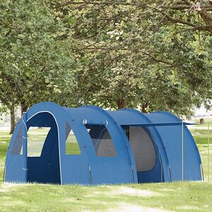 Outsunny 5-6 Man Camping Tent with Two Room and Carry Bag - Blue by Outsunny