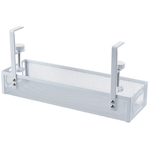 Under Desk Clamp-On Cable Management Tray - White by Livingandhome