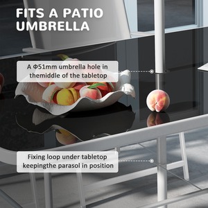 Outsunny 8 Pieces Garden Furniture Set with Parasol Folding Chairs by Outsunny