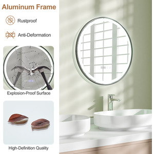 Bathroom Round Makeup Vanity Mirror - Silver by Costway