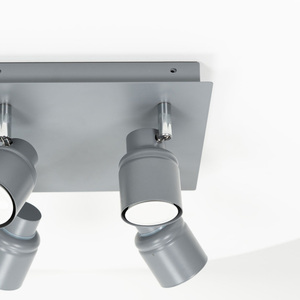 Benton Grey 4 Way Bathroom Ceiling Square Spotlight - Grey by ValueLights