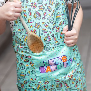 Let's Bake It! Kids Baking Set with Recipe Book and Apron - Green by Boxer Gifts