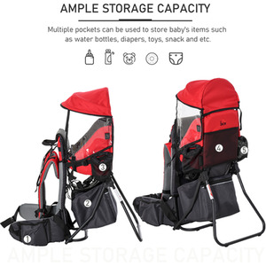 HOMCOM Baby Backpack Carrier - Red by HOMCOM