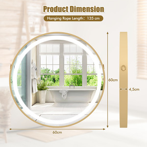 Bathroom Mirror Makeup Mirror - Gold by Costway