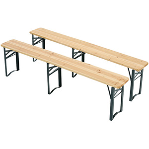 Wood Folding Table Benches Outdoor - Light Yellow / 23cm by Livingandhome