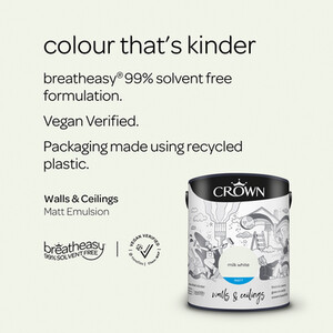Crown Breatheasy Matt Emulsion Paint 5L - Milk White by Crown Paints