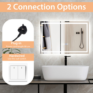 Bathroom LED Rectangle Mirror - Silver by Costway