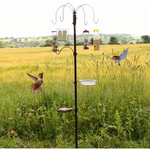 Bird Feeder Stand and Feeder - Black by Garden Mile