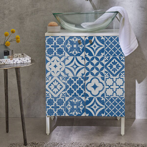 d-c-fix Zuladi Self Adhesive Vinyl Film - Blue and White by d-c-fix