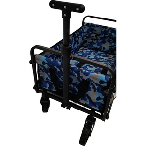 Folding Festival Cart 40KG Potable Picnic Wagon Blue Camo 74cm x 45cm - Black & Blue by Summit
