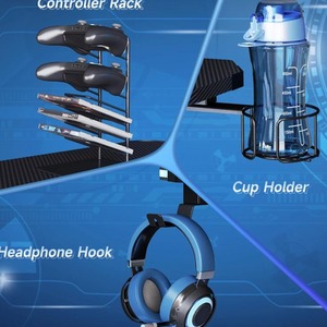 LED Galaxy Gaming Desk - Black by Chilli Seating