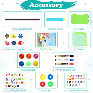 3-in-1 Double-Sided Kids Art Easel with Whiteboard - Brown by Costway