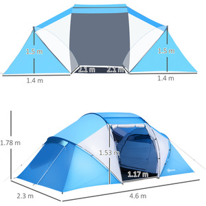 Outsunny Camping Tent With UV Protection - Blue by Outsunny