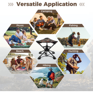 Swivel Hunting Chair Folding Camping Stool by Costway