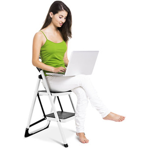 2-Step Household Ladder - Black by Costway