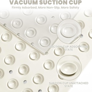 Bath Mat With Suction Cup Drainage Holes