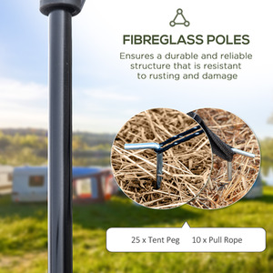 Outsunny 5-6 Man Camping Tent with Two Room and Carry Bag - Blue by Outsunny