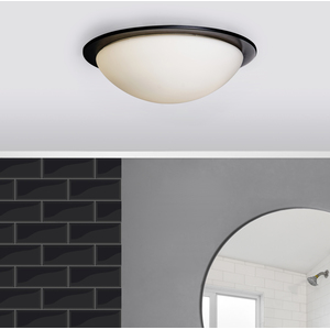 Arwel LED Bathroom Glass Dome Flush Ceiling Light by Litecraft