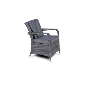 Arizona Fire Pit Round Rattan Patio Dining Set - Grey / 8 by Giardino